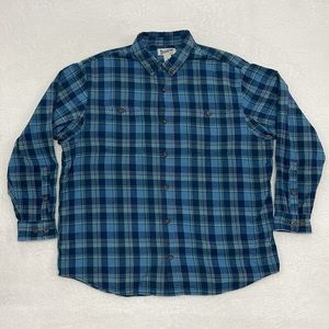 Duluth Trading Co Relaxed Fit Plaid Long Sleeve Button Shirt sz XL